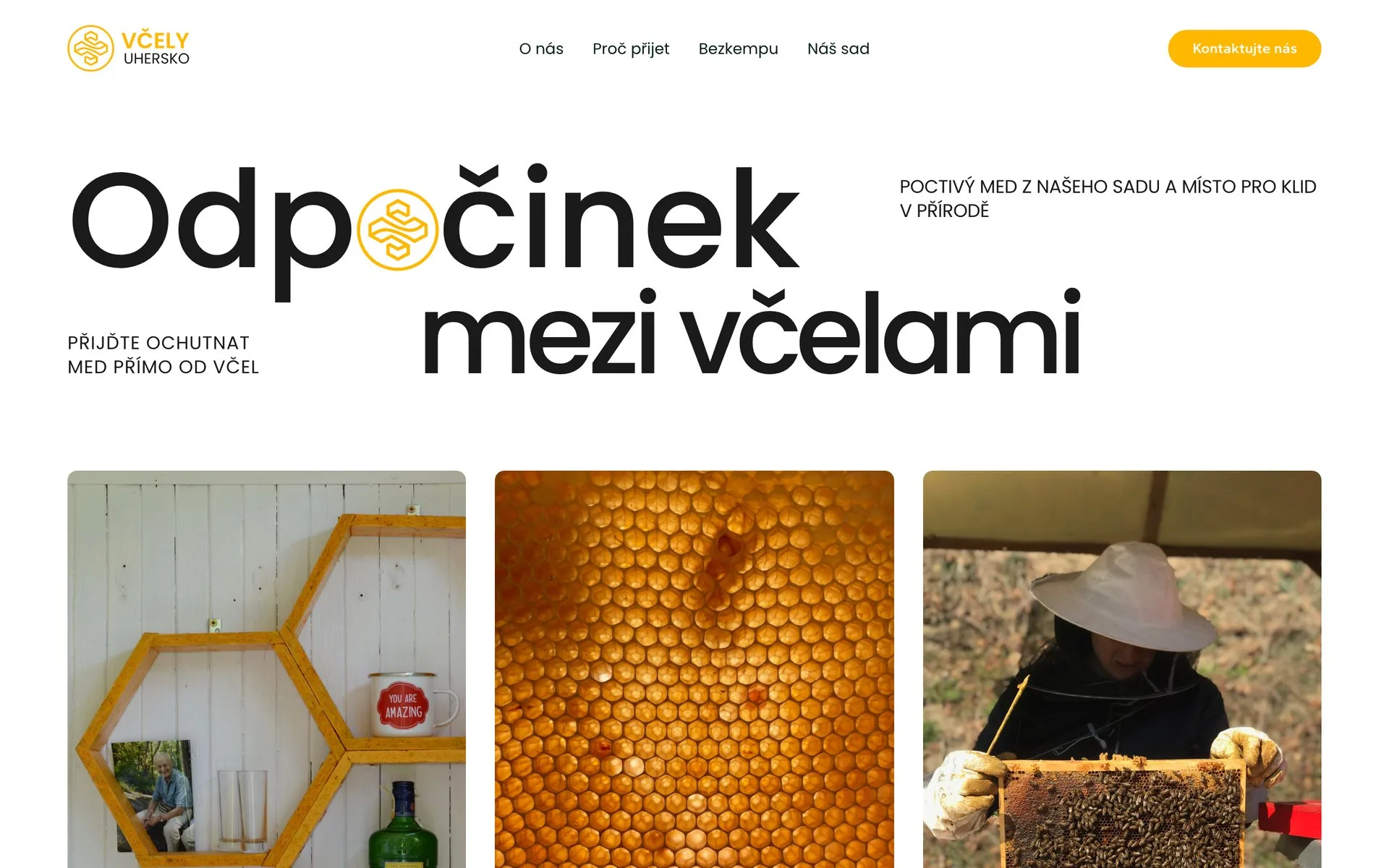Úvodní stránka webu Včely Uhersko