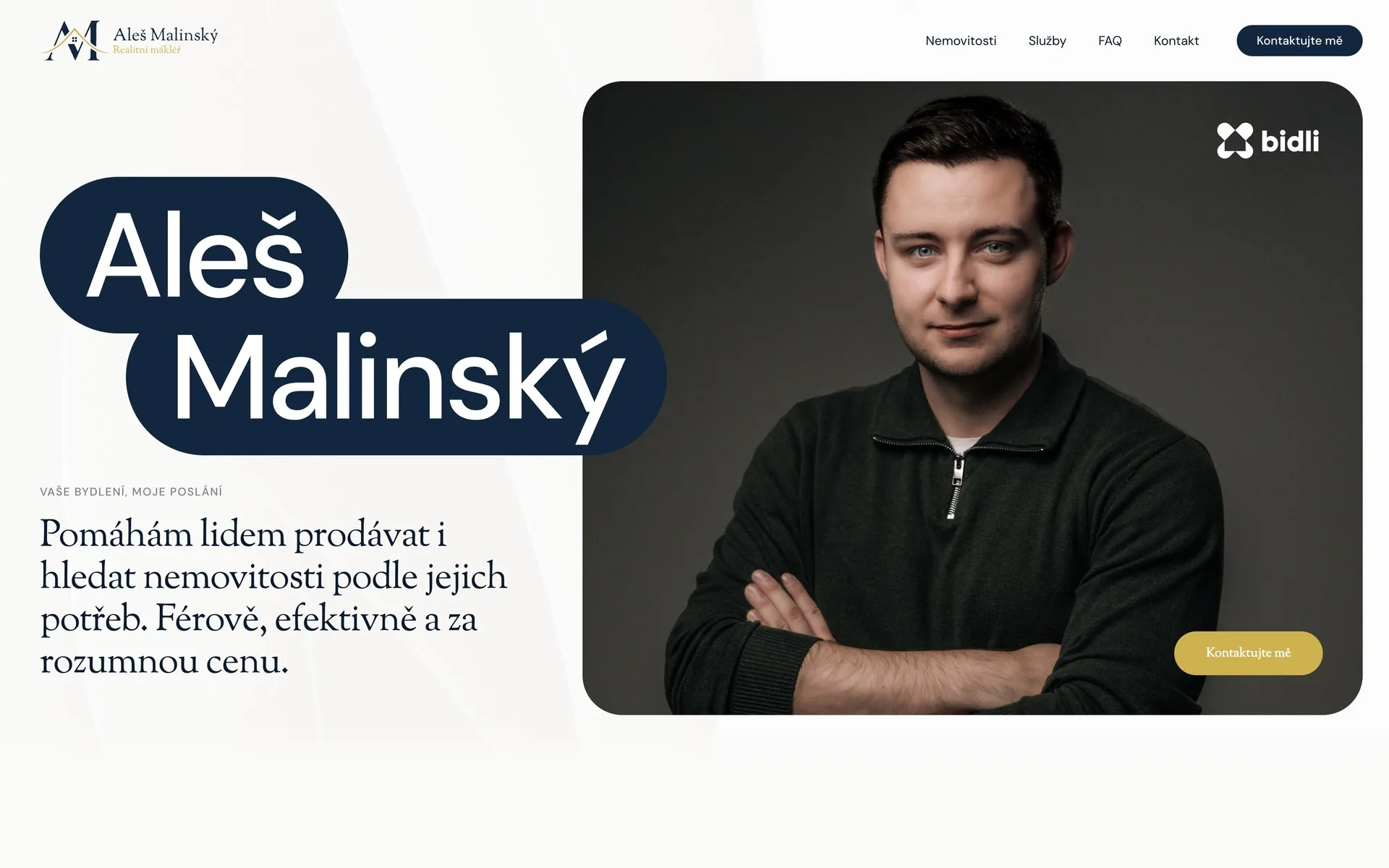 Úvodní stránka webu Aleš Malinský